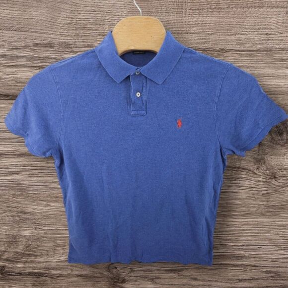 Polo Ralph Lauren Custom Slim Fit Shirt Size XL Blue Red‎ Pony Designer Workwear - Picture 1 of 11